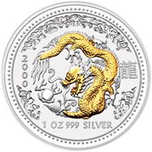 Náhled - 2000 Dragon 1 Oz  gilded coin