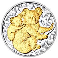 Náhled - 2008 $1 Gilded Koala 1oz Silver BU