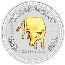 Náhled - 2009 Ox 1 Oz Australian gilded coin