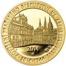 Povýšení pražského biskupství na arcibiskupství - 670 let - 1/2 Oz zlato Proof