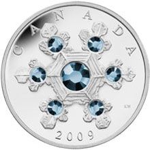 Náhled - Crystal Snowflake Blue Silver Proof