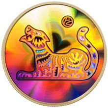 Náhled - $ 150 - Year of the Tiger Hologram Gold Proof 2010