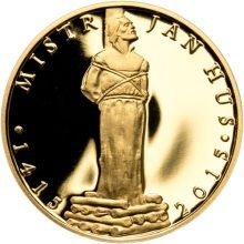 Sada zlatého dukátu a stříbrného odražku Jan Hus - II. - proof