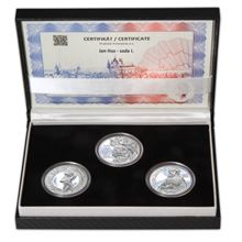 Náhled - JAN HUS - sada I. – návrhy mince 10000 Kč sada 3x stříbro 28 mm b.k.