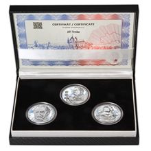 Náhled - JIŘÍ TRNKA – návrhy mince 500 Kč - sada 3x stříbro 34mm patina