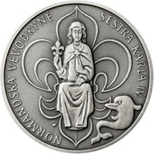 Jitka Lucemburská - 700. výročí narození stříbro patina