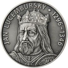 Jan Lucemburský - 720. výročí narození stříbro patina