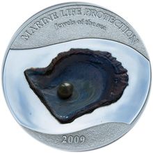 Náhled - 2009 Palau - Marine Life - Mince s perlou Ag Proof