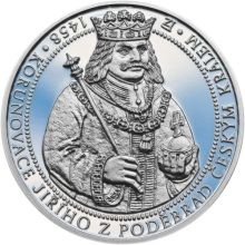 550 let od korunovace Jiřího z Poděbrad českým králem - stříbro  - Proof