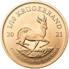 Náhled - Krugerrand 1/10 Oz - Investiční zlatá mince