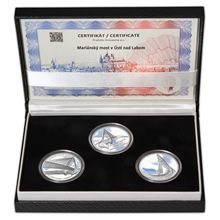 Náhled - MARIÁNSKÝ MOST V ÚSTÍ NAD LABEM – návrhy mince 5000 Kč sada 3x stříbro 1 Oz b.k.