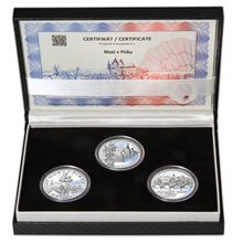 Náhled - MOST V PÍSKU – návrhy mince 5000 Kč sada 3x stříbro 1 Oz Proof