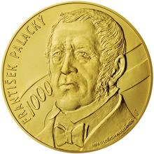 Náhled - Zlatá investiční medaile s motivem 1000 Kč bankovky František Palacký