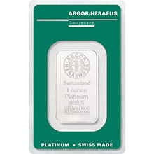 Náhled - Argor Heraeus SA 1 Oz - 31 gram Pt - Investiční platinový slitek