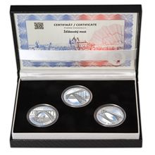 Náhled - ŽĎÁKOVSKÝ MOST – návrhy mince 5000 Kč sada 3x stříbro 28 mm b.k.