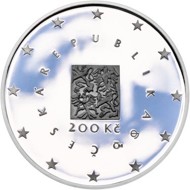 Náhled Reverzní strany - 200 Kč 2004 Vstup České republiky do EU