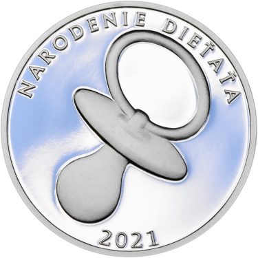 Náhled Averzní strany - Strieborný medailon k narodeniu dieťaťa 2021 - 28 mm