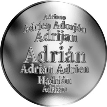 Náhled Averzní strany - Slovenská jména - Adrián - stříbrná medaile