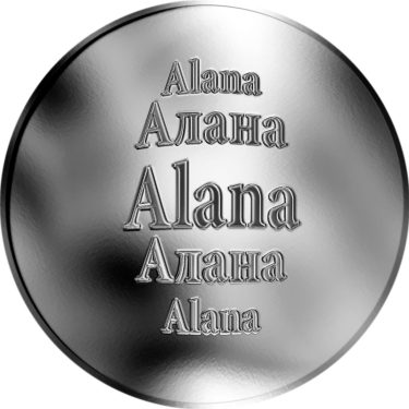 Náhled Averzní strany - Slovenská jména - Alana - velká stříbrná medaile 1 Oz