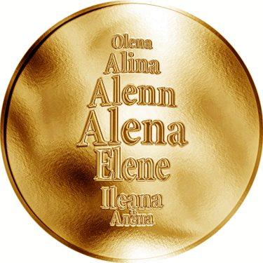 Náhled Averzní strany - Česká jména - Alena - velká zlatá medaile 1 Oz
