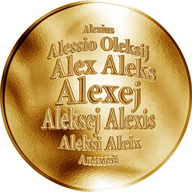 Náhled Averzní strany - Česká jména - Alexej - velká zlatá medaile 1 Oz