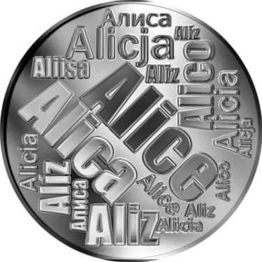 Náhled Averzní strany - Česká jména - Alice - velká stříbrná medaile 1 Oz