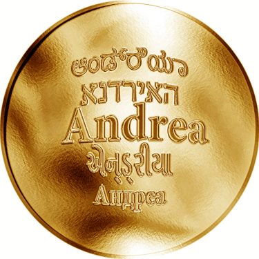 Náhled Averzní strany - Česká jména - Andrea - velká zlatá medaile 1 Oz