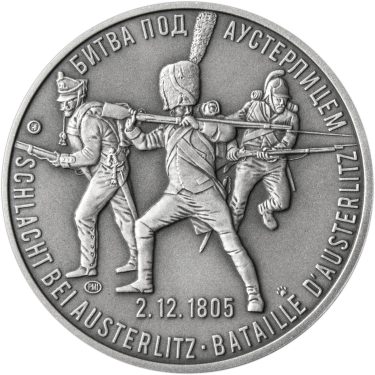 Náhled Reverzní strany - Bitva u Slavkova - 210. výročí stříbro patina
