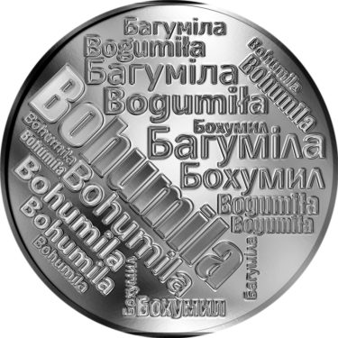 Náhled Averzní strany - Česká jména - Bohumila - velká stříbrná medaile 1 Oz