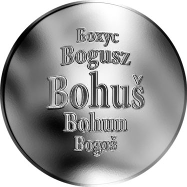 Náhled Averzní strany - Slovenská jména - Bohuš - velká stříbrná medaile 1 Oz