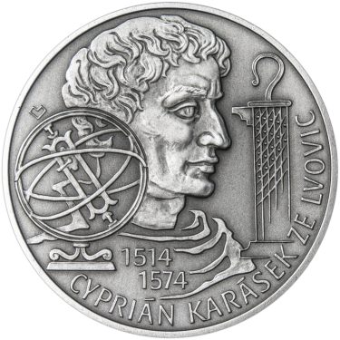 Náhled Averzní strany - Cyprián Karásek ze Lvovic - 500. výročí narození stříbro patina