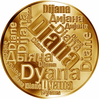 Náhled Averzní strany - Česká jména - Diana - velká zlatá medaile 1 Oz