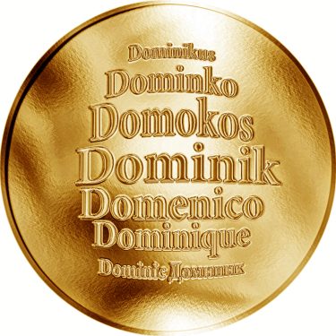 Náhled Averzní strany - Česká jména - Dominik - zlatá medaile