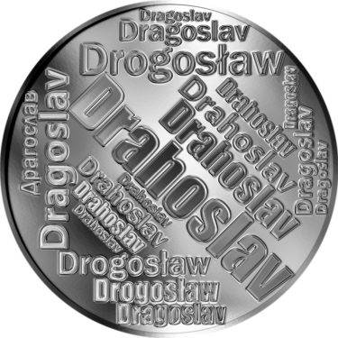 Náhled Averzní strany - Česká jména - Drahoslav - velká stříbrná medaile 1 Oz