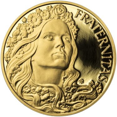 Náhled Averzní strany - Svoboda, Rovnost, Bratrství II. - sada tří zlatých medailí Proof