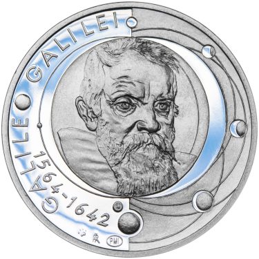 Náhled Averzní strany - Galileo Galilei - 450. výročí narození stříbro proof
