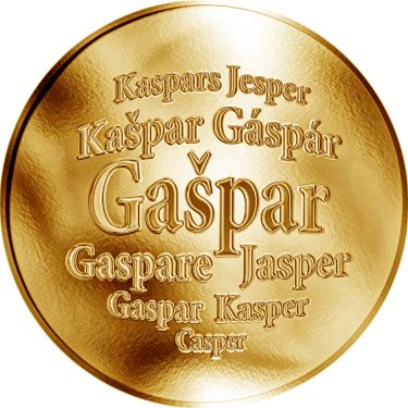 Náhled Averzní strany - Slovenská jména - Gašpar - velká zlatá medaile 1 Oz