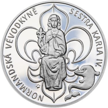 Náhled Reverzní strany - Jitka Lucemburská - 700. výročí narození stříbro proof