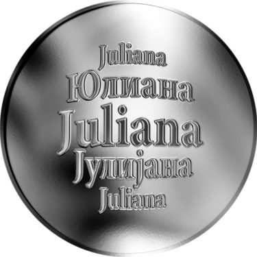 Náhled Averzní strany - Slovenská jména - Juliana - velká stříbrná medaile 1 Oz