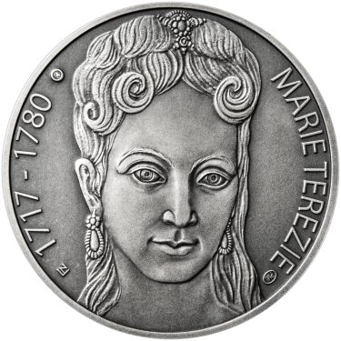 Náhled Averzní strany - Marie Terezie - 300. výročí narození stříbro patina