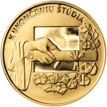 Náhled Averzní strany - K ukončeniu štúdia 25 mm zlato Proof