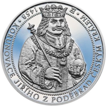 Náhled Averzní strany - 550 let od korunovace Jiřího z Poděbrad českým králem - stříbro  - Proof