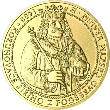 Náhled Averzní strany - 550 let od korunovace Jiřího z Poděbrad českým králem - zlato b.k.