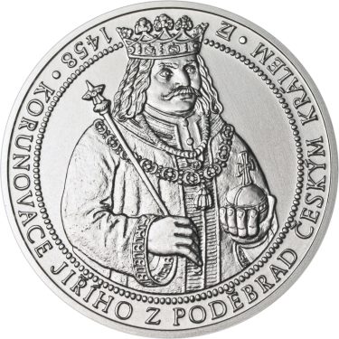 Náhled Averzní strany - 550 let od korunovace Jiřího z Poděbrad českým králem - stříbro  - b.k.