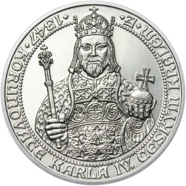 Náhled Averzní strany - 660 let od Korunovace Karla IV. českým králem - Ag b.k.