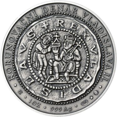 Náhled Reverzní strany - Korunovace Vladislava II českým králem - stříbro patina