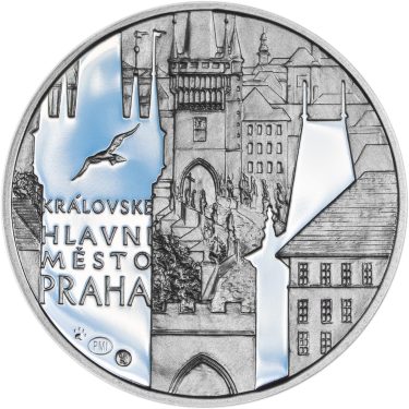 Náhled Averzní strany - Královské hlavní město Praha - stříbro 28 mm Proof