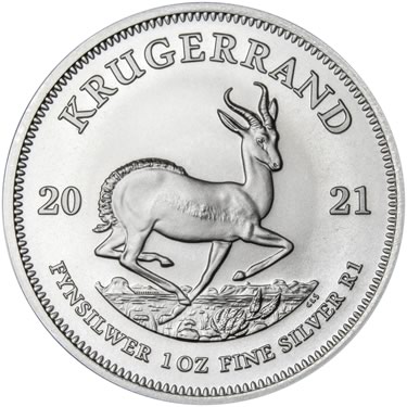 Náhled Averzní strany - Kruger Rand 1 Oz Ag Investiční stříbrná mince