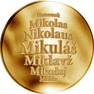 Náhled Averzní strany - Česká jména - Mikuláš - zlatá medaile