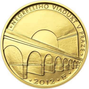 Náhled Reverzní strany - Zlatá mince 5000 Kč 2012 Negrelliho viadukt v Praze proof